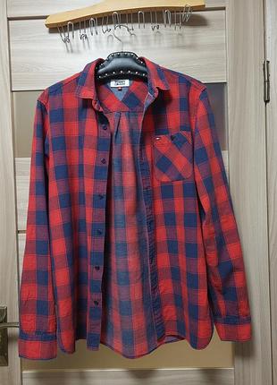 Стильная мужская рубашка в клетку Tommy jeans (tommy hilfiger)