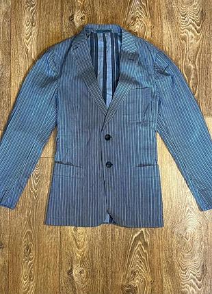 Елітний піджак z zegna striped cotton-silk blend shirt jacket