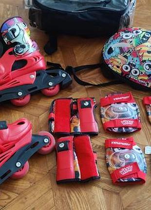 Дитячі розсувні роликові ковзани tempish monster baby skate (комплект), розмір 30-33