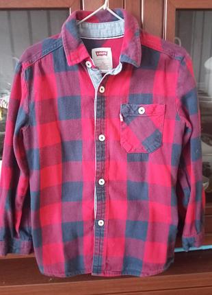 Фірмова сорочка в клітинку на хлопця,104(4р). levi's
