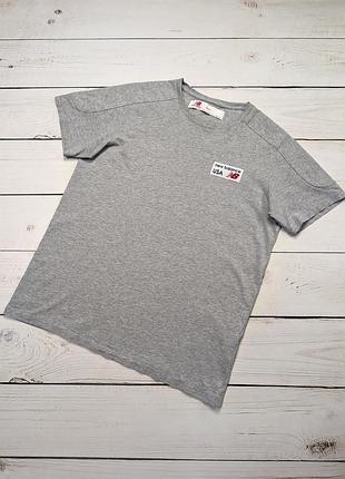 Чоловіча сіра коттонова футболка new balance usa оригінал нью беленс