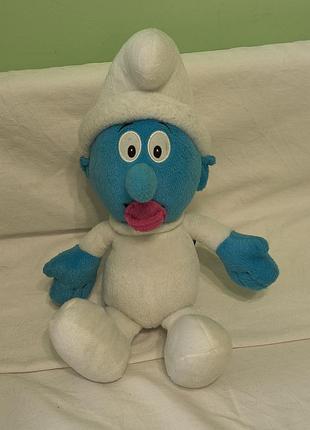 Vintage 2010 - play-by-play the baby smurfs - мягкая плюшевая винтажная игрушка - малыш смурфик - 37 см
