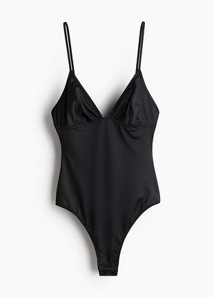 H&m черный боди xs стринги утяжка  утягивающий с потайной застежкой на кнопках.