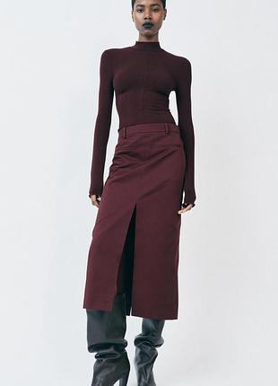 Юбка миди с разрезами zara
