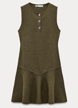 Zara оливкова сукня