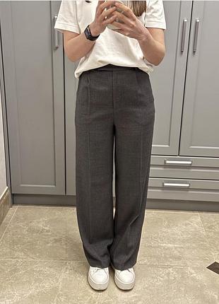 Нові сірі класичні штани zara, розмір 36