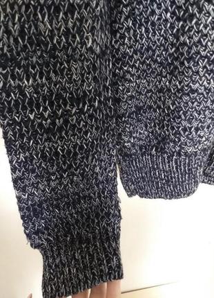 Мужской тёплый свитер крупной вязки меланж6 фото