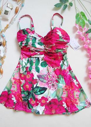 Слитный моделирующий купальник платья в цветочный принт figleaves 🎀🌴🎀
