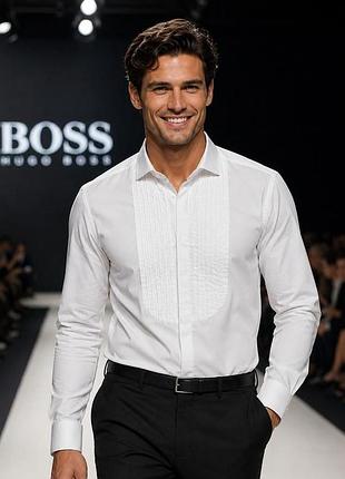 Рубашка мужская boss белая xl хлопок