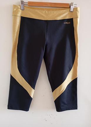 Спортивные капри бриджи bebe sport с золотистыми вставками