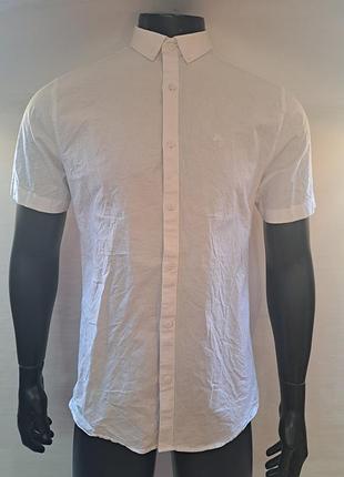 № 0473 чоловіча біла сорочка на короткий рукав від river island