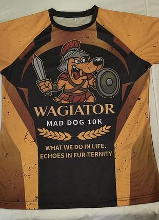 Wagiator mad dog 10k - спортивная стильная турнирная футболка - забег собак - м