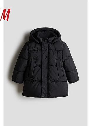 Утеплена чорна куртка пуховик h&m, розмір 120 6y