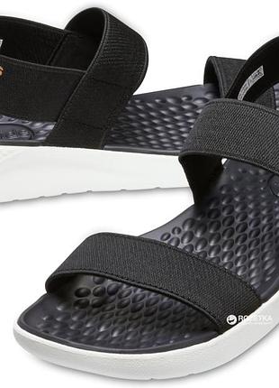 Женские сандалии crocs jibbitz literide sandal  37-38 (w8) 24-24.5 см черный с белые