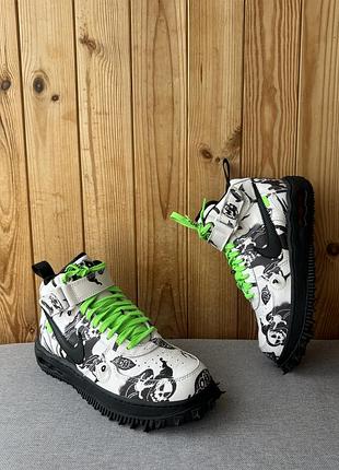 Осінні зимові стильні кросівки кеди взуття nike air force off white
