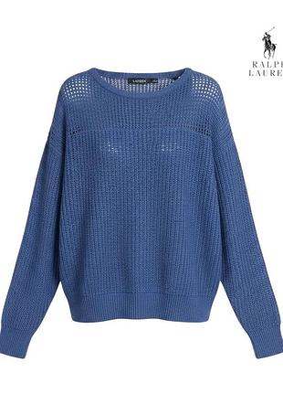 Оригінальний жіночий лляний светр ralph lauren розмір m вільний в'язаний льоновий блакитний polo жіночий льон кофта джемпер ральф лорен лоурен лаурен