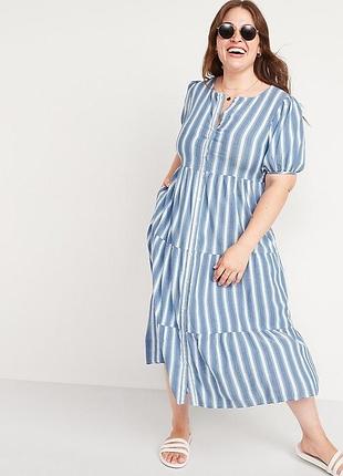 🥰 сукня у смужку на ґудзиках old navy l бавовна віскоза