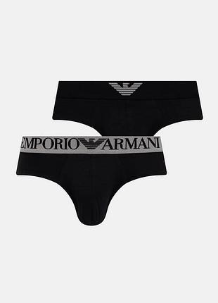 Чоловічі труси бріфи emporio armani м, білизна чорні еа7 набір фірмові армані сліпи