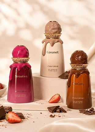 Сіт парфумів gulf orchid гурманіка (3 парфуми: chocozy, strawbae, caramelt) — від 2 мл