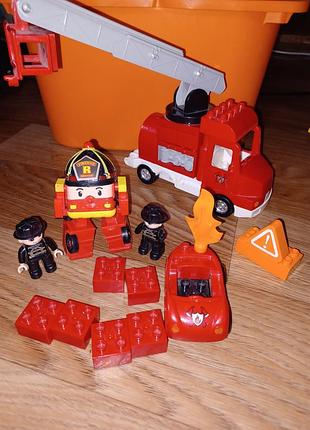 Lego duplo пожежна машина, робот-трансформер та авто