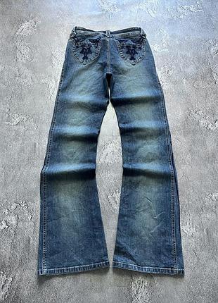 Vintage винтажные женские джинсы moto мото big logo y2k size 31