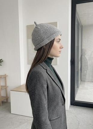Стильна та затишна в'язана шапка з хвостикомhandmade, pippa