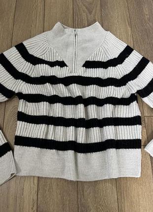 Кофта вязана,  zara у полоску, розмір m, l