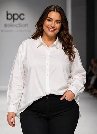 Жіноча сорочка bpc selection (bonprix), біла, 3xl, бавовна та поліестер