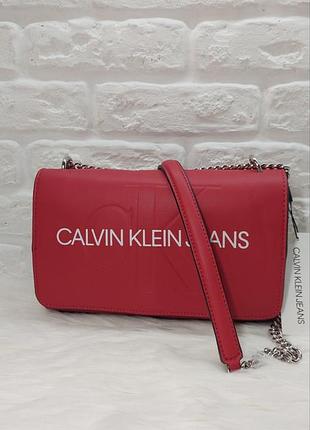 Сумка кроссбоды calvin klein красная оригинал
