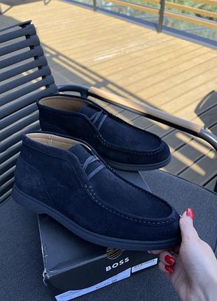 Лофери hugo boss 42 р. коробка . натуральна замша