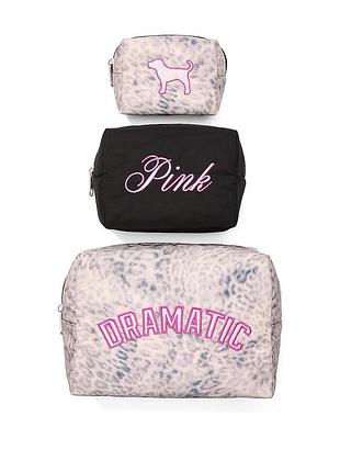 Набір косметичок, косметичка, набор із 3х штук victoria’s secret/pink