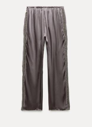 Сатинові брюки zara