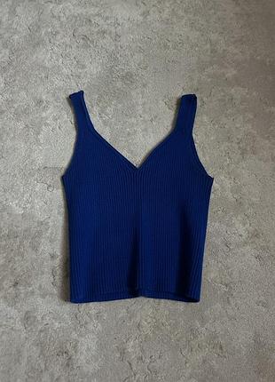 Синя вʼязана майка 02.02klnitwear