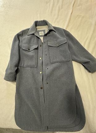 Пальто з шерстю zara