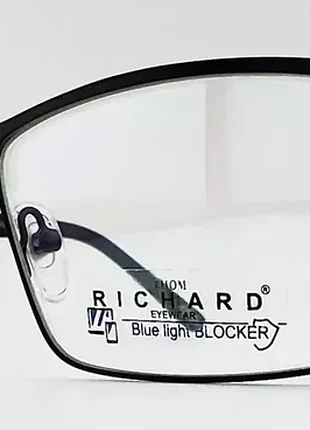 Комп'ютерні окуляри thom richard tr6070 c1 із захистом blue blocker і антивідблиском, чорна металева оправа на флексах