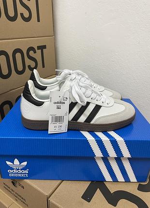 Кроссовки аdidas samba vegan low white / адидас самба черно белые 36 37 38 39 40