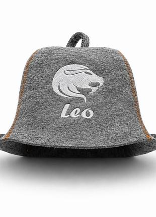 Банная шапка luxyart "leo" натуральный войлок серый (lx-360)