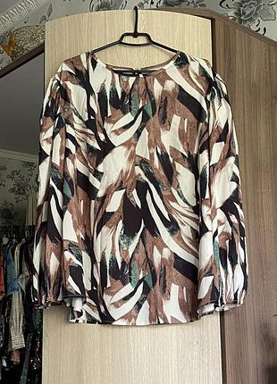 Блузка shein 3 xl довгий рукав , стильний принт