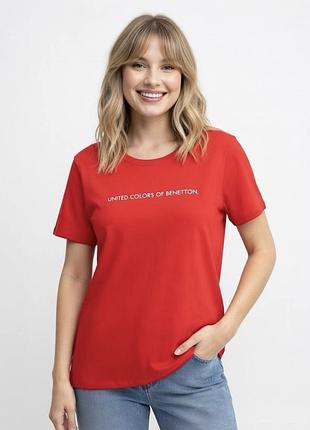Жіноча помаранчева футболка united colors of benetton