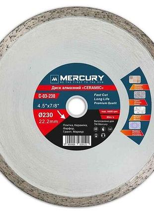 Диск алмазний плитка 230мм 22,2мм ceramic c-03-230 тм mercury