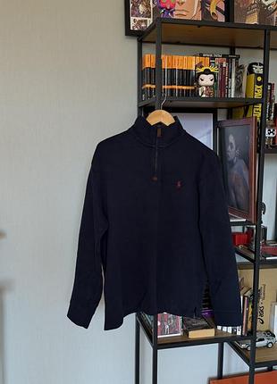 Кофта polo ralph lauren на блискавці 1/4, розмір l, темно-синя
