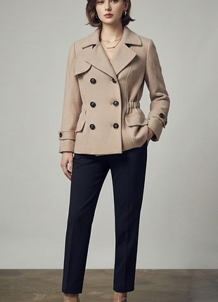 Шикарне вовняне коротке пальто жакет від strenesse, max mara