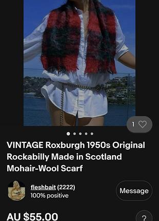 Винтажный шарф roxburgh 1950-х годов в стиле рокабилли, изготовленный в шотландии, из мохера и шерсти 70% mohair,30%pure wool