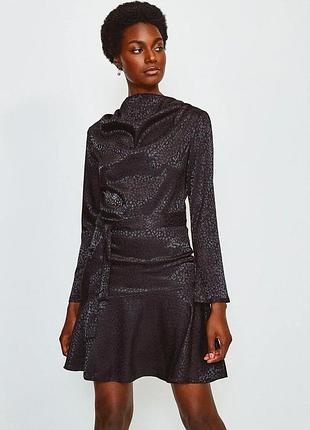 Новое шелковистое жаккардовое платье karen millen, размер xs-s