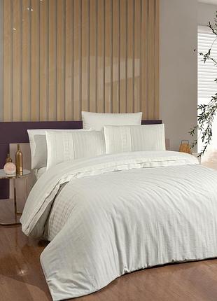 Комплект постільної білизни first choice new trend cream сатиновий 220-160 см кремовий