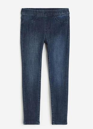 Новые джинсы-скинни для девочки 134см, h&amp;m 8-9роков, стильные леггинсы для девочки, коттон, хлопок, джинс