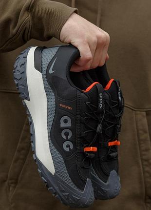 Термо кроссовки nike acg moutain fly gore tex black grey orange