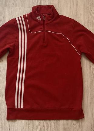 Жіноча кофта adidas на блискавці (1/4 zip) / червоний світшот адідас m