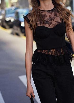 Кружевний топ , блуза zara