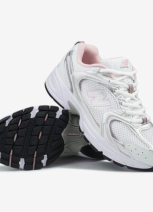Кроссовки new balance 530 white silver pink v2. белая подошва арт 4105